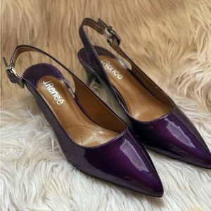 New J Renee Mayetta Slingback Heel - Pearlized Patent Purple